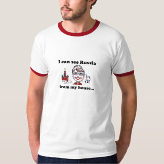 T-shirts Eu posso ver Rússia de minha casa