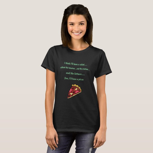 T-shirts Eu preferencialmente comeria uma pizza (Frente Completa)