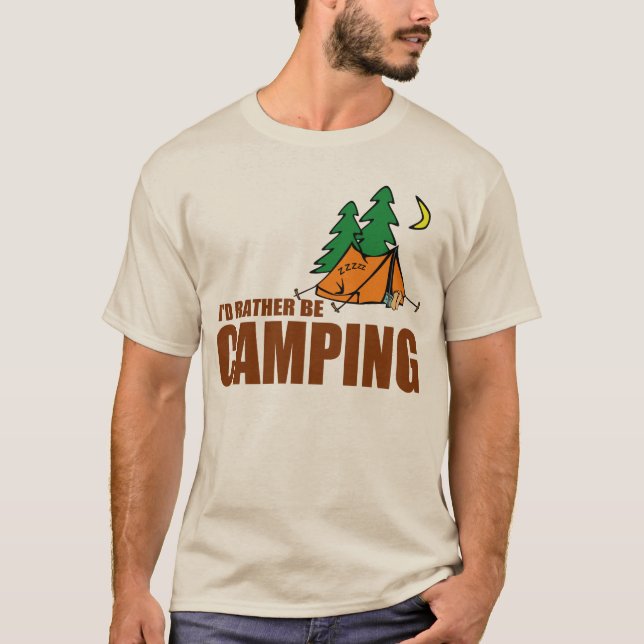 T-shirts Eu PREFERENCIALMENTE ESTARIA ACAMPANDO (Frente)