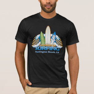 T-shirts Eu preferencialmente estaria surfando - adicione o