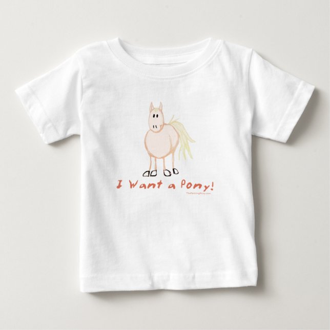T-shirts Eu quero um pônei (Frente)