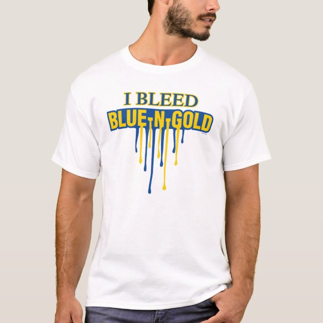 T-shirts Eu Sangro Azul e Dourado (Frente)