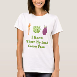 T-shirts Eu sei de aonde minha comida vem