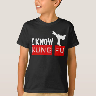T-shirts Eu sei o T do gráfico de KUNG FU