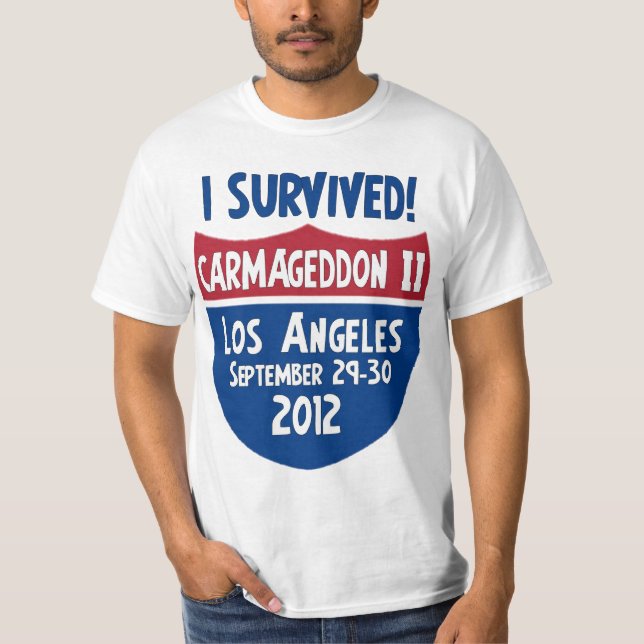 T-shirts Eu sobrevivi a Carmageddon 2 - fechamento de Los (Frente)