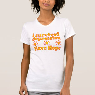 T-shirts Eu sobrevivi à depressão - tenha a esperança -