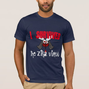 T-shirts "Eu sobrevivi ao vírus de Zika" com mosquito