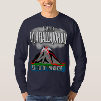 T-shirts Eu sobrevivi ao vulcão de Islândia