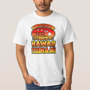 T-shirts Eu sobrevivi Havaí tsunami ao 27 de outubro de