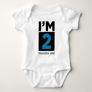 T-shirts Eu sou 2 meses de azul velho