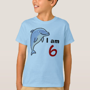 T-shirts Eu sou 6 anos de hoje velho (o golfinho bonito)