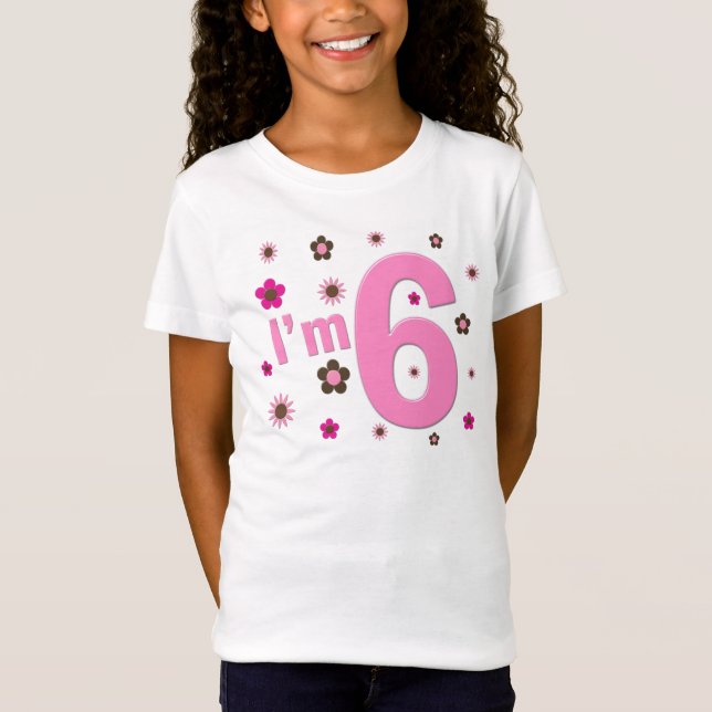T-shirts Eu sou 6 flores do rosa e do Brown (Frente)