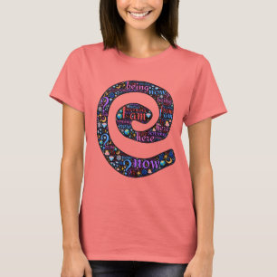T-shirts EU SOU, aqui, agora, emoji-arte espiral sagrado