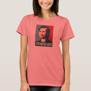 T-shirts eu sou com poster de hillary - -