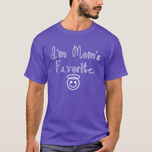 T-shirts Eu sou favorito da mãe com anjo (Frente)
