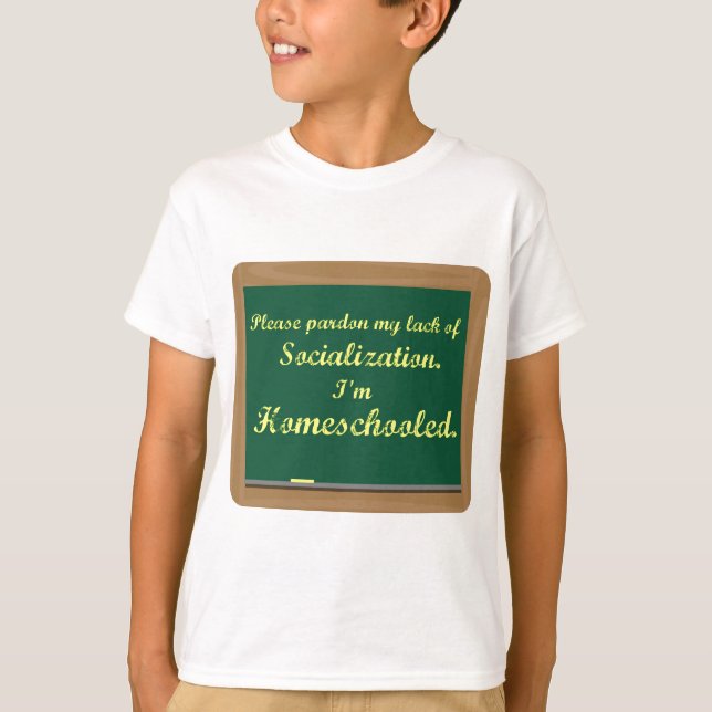 T-shirts Eu sou homeschooled. (Frente)