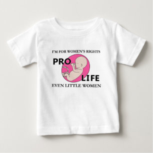 T-shirts Eu sou para a Pro-Vida pequena das mulheres dos
