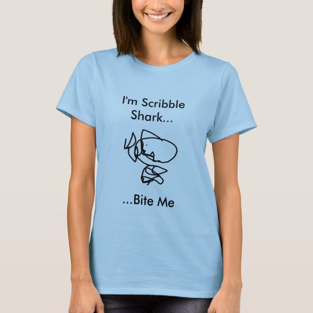 T-shirts Eu sou T do tubarão do Scribble (Frente)