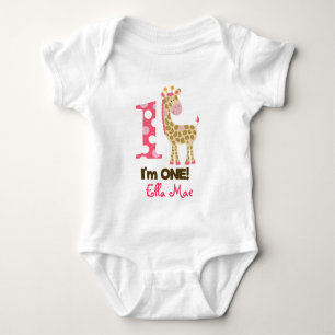 T-shirts Eu sou um macaco rosa girafa primeiro aniversario