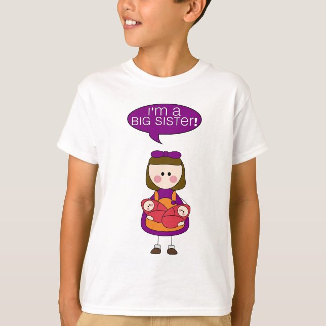 T-shirts eu sou uma irmã mais velha (as meninas gêmeas) (Frente)