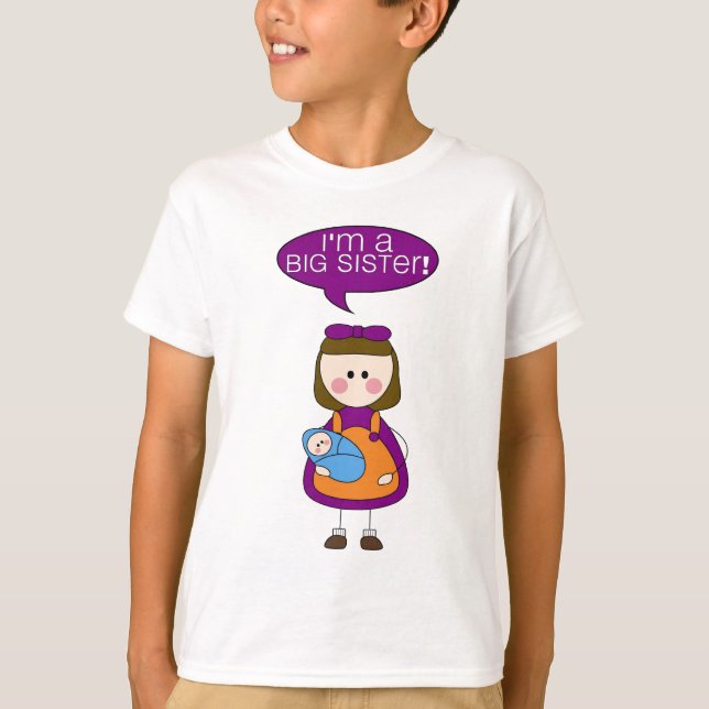 T-shirts eu sou uma irmã mais velha! (menino) (Frente)