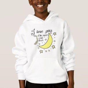 T-shirts Eu te amo à lua e à parte traseira