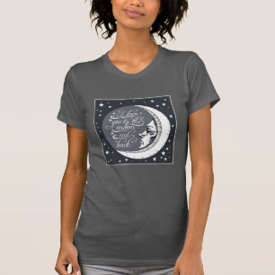T-shirts Eu te amo à lua e à parte traseira