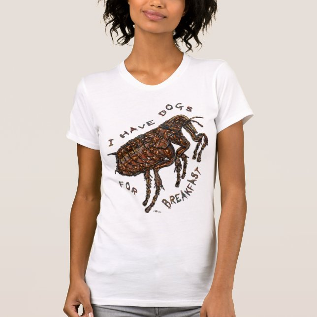 T-shirts Eu tenho cães para café da manhã (Frente)