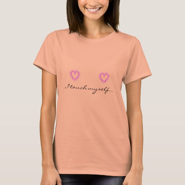 T-shirts Eu toco em mim mesmo - Tenha cuidado com o cancer  (Frente)