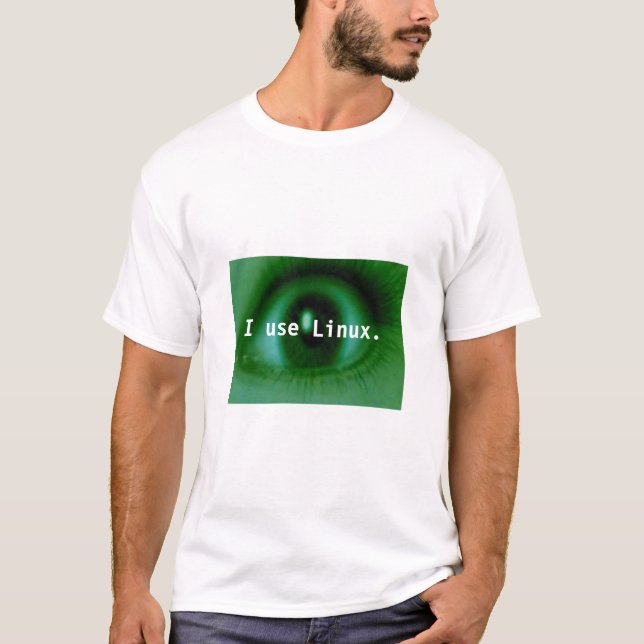 T-shirts Eu uso Linux (Frente)
