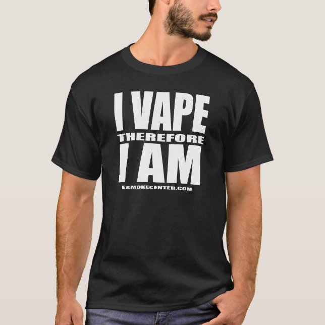T-shirts Eu VAPE conseqüentemente MIM SOU - letra branca (Frente)