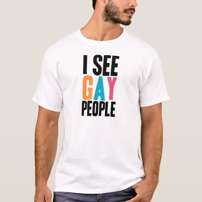T-shirts Eu ver pessoas alegres (Frente)