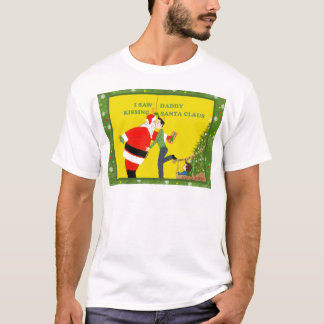 T-shirts Eu vi o Natal de beijo do gay de Papai Noel do pai