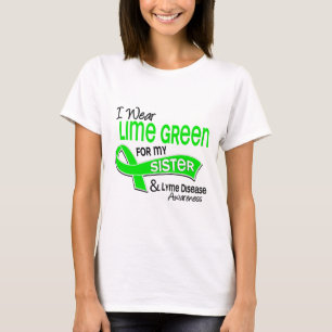 T-shirts Eu visto a doença de Lyme da irmã do verde limã