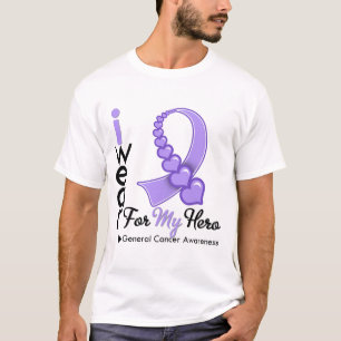 T-shirts Eu visto a fita do cancer para meu herói