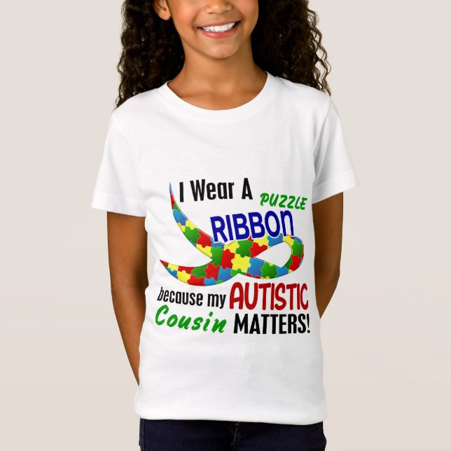 T-shirts Eu visto a fita do quebra-cabeça para meu AUTISMO (Frente)