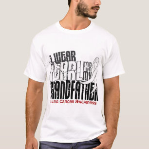 T-shirts Eu visto a pérola para meu câncer pulmonar do av