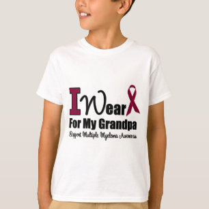 T-shirts Eu Visto Fita De Borgonha Para O Meu Avô