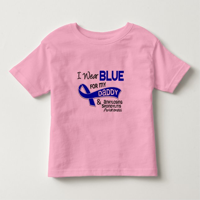 T-shirts Eu visto o azul para meu pai 42 Spondylitis (Frente)