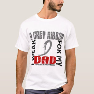 T-shirts Eu visto o cinza para meu cancro cerebral do pai