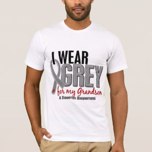 T-shirts Eu visto o cinza para meu diabetes do neto 10