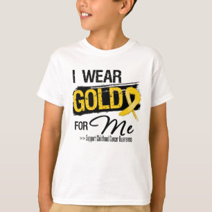 T-shirts Eu visto o ouro para mim fita do cancer da