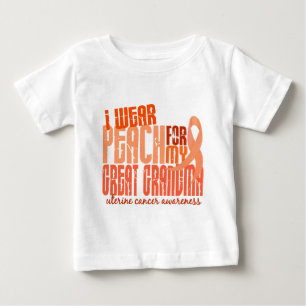 T-shirts Eu visto o pêssego para grandes o cancer uterina