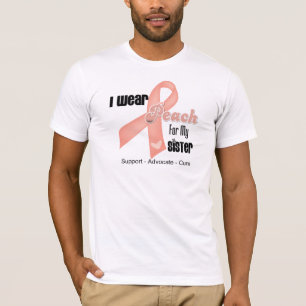 T-shirts Eu visto o pêssego para minha irmã - cancer
