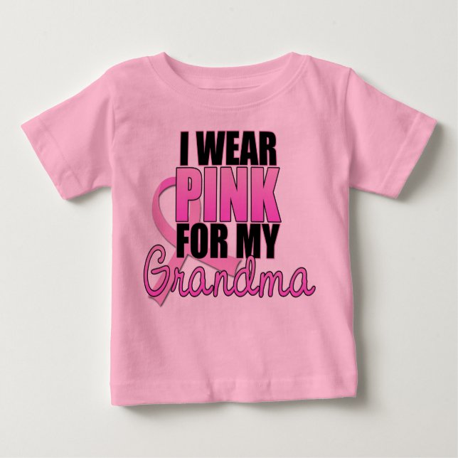 T-shirts Eu visto o rosa para minha avó - cancro da mama (Frente)