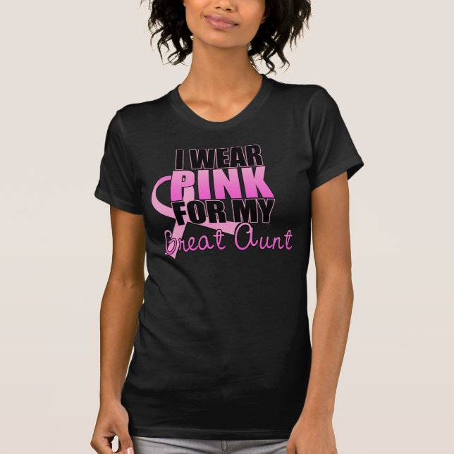 T-shirts Eu visto o rosa para minha grande tia - cancro da (Frente)