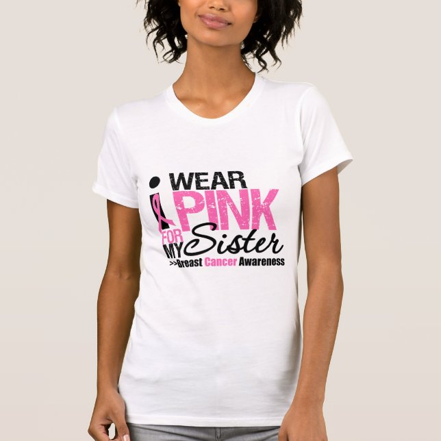 T-shirts Eu visto o rosa para minha irmã (Frente)