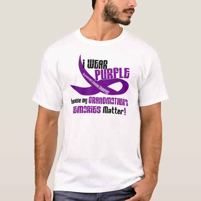 T-shirts Eu visto o roxo para as memórias 33 da minha avó (Frente)