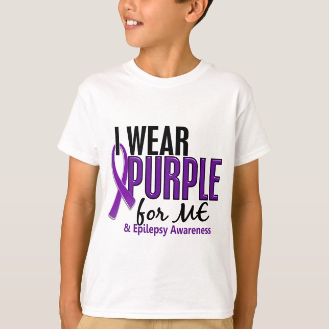 T-shirts Eu visto o roxo para MIM a epilepsia 10 (Frente)