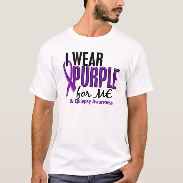 T-shirts Eu visto o roxo para MIM a epilepsia 10 (Frente)